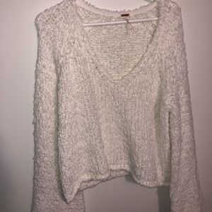 Free People White Sweater Bell Sleeves